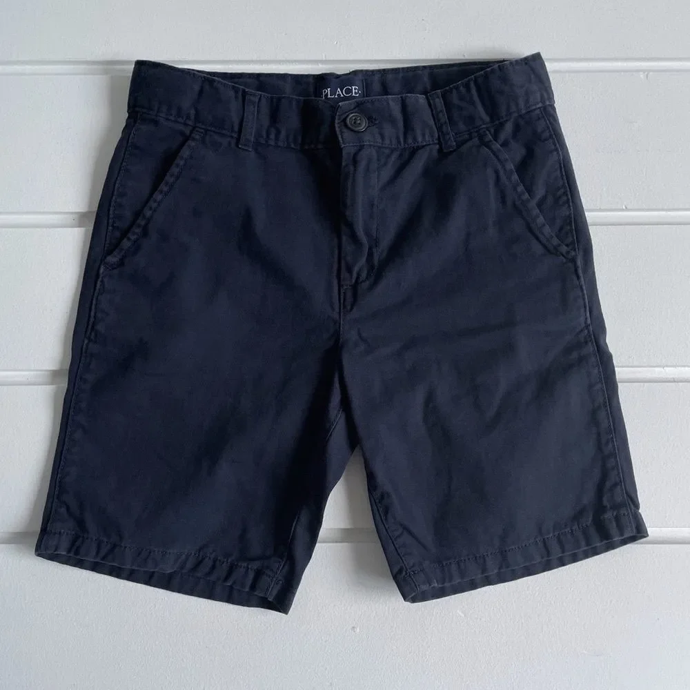 The Children's Place Boys Uniform Shorts In New Navy Size 8 Husky